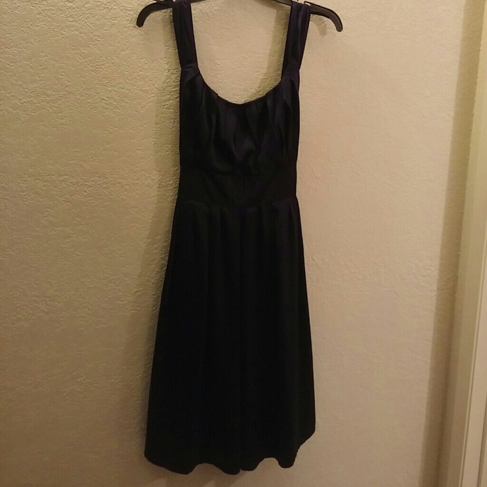 Navy blue silk dress